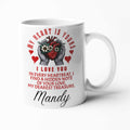 "My Heart is Yours - I Love You" Personalised Gift, Romantic Mug, Customisable Cup with Name, Love Note Mug