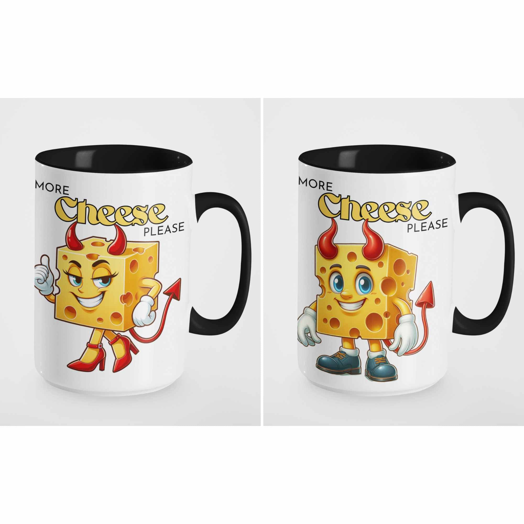 More Cheese Please Funny Devil Cheese Mug – Quirky Gift for Boyfriend, Girlfriend, Brother, Sister, Secret Santa, Office Humour, Birthday, Christmas