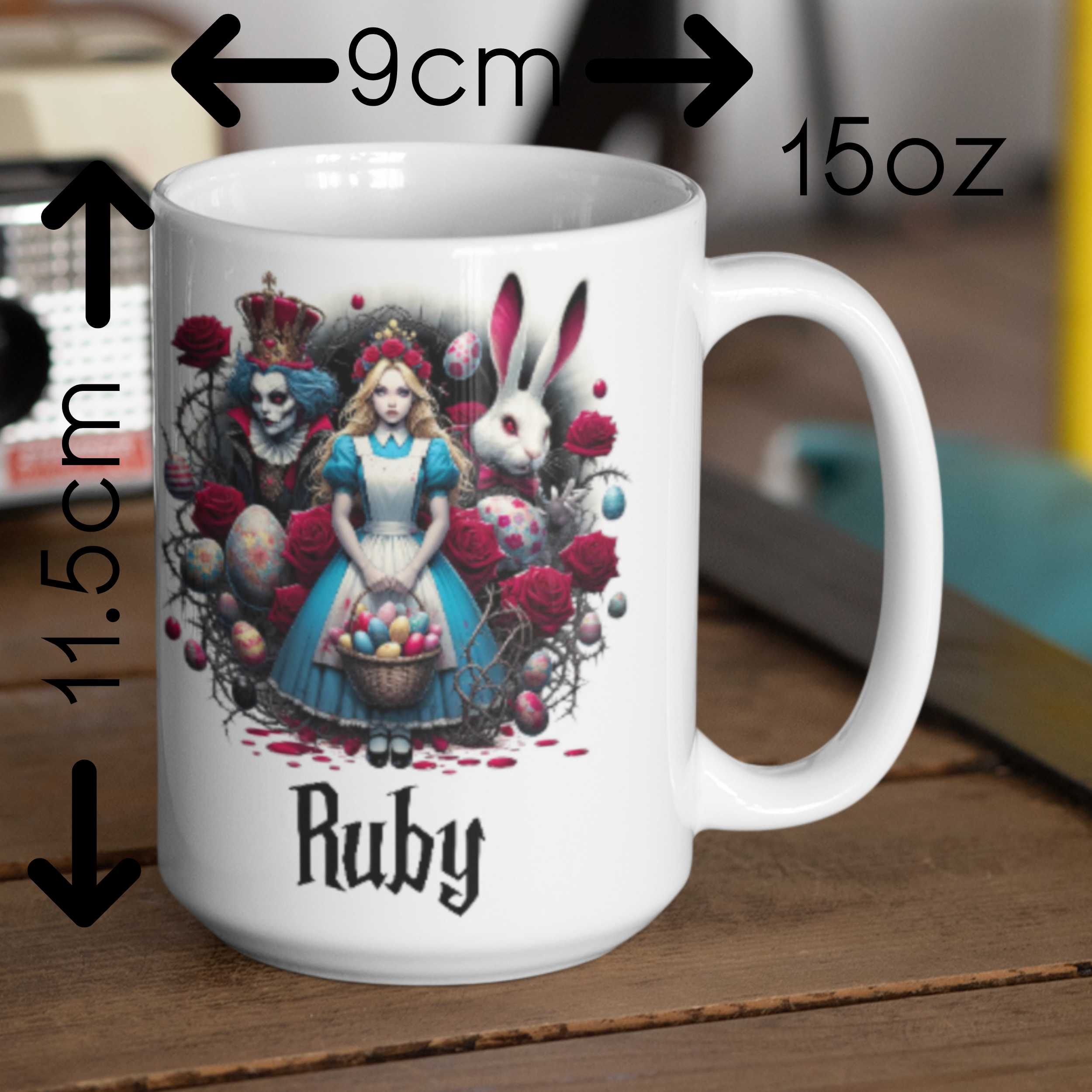 Easter Gifts | for Adults | for teens | Alice's Adventures in Wonderland | Big Coffee Mugs | Gothic Gifts | Roses and Thorns | Alternative Gifts