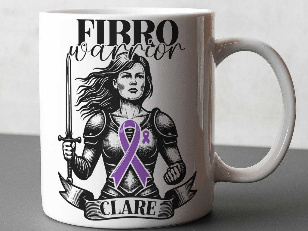 Fibromyalgia Warrior Personalised Mug - A Heartfelt Christmas, Mother's Day, Birthday Gift for Mum, Daughter, Sister, Nan, Auntie & Friends, Celebrating Strength and Awareness