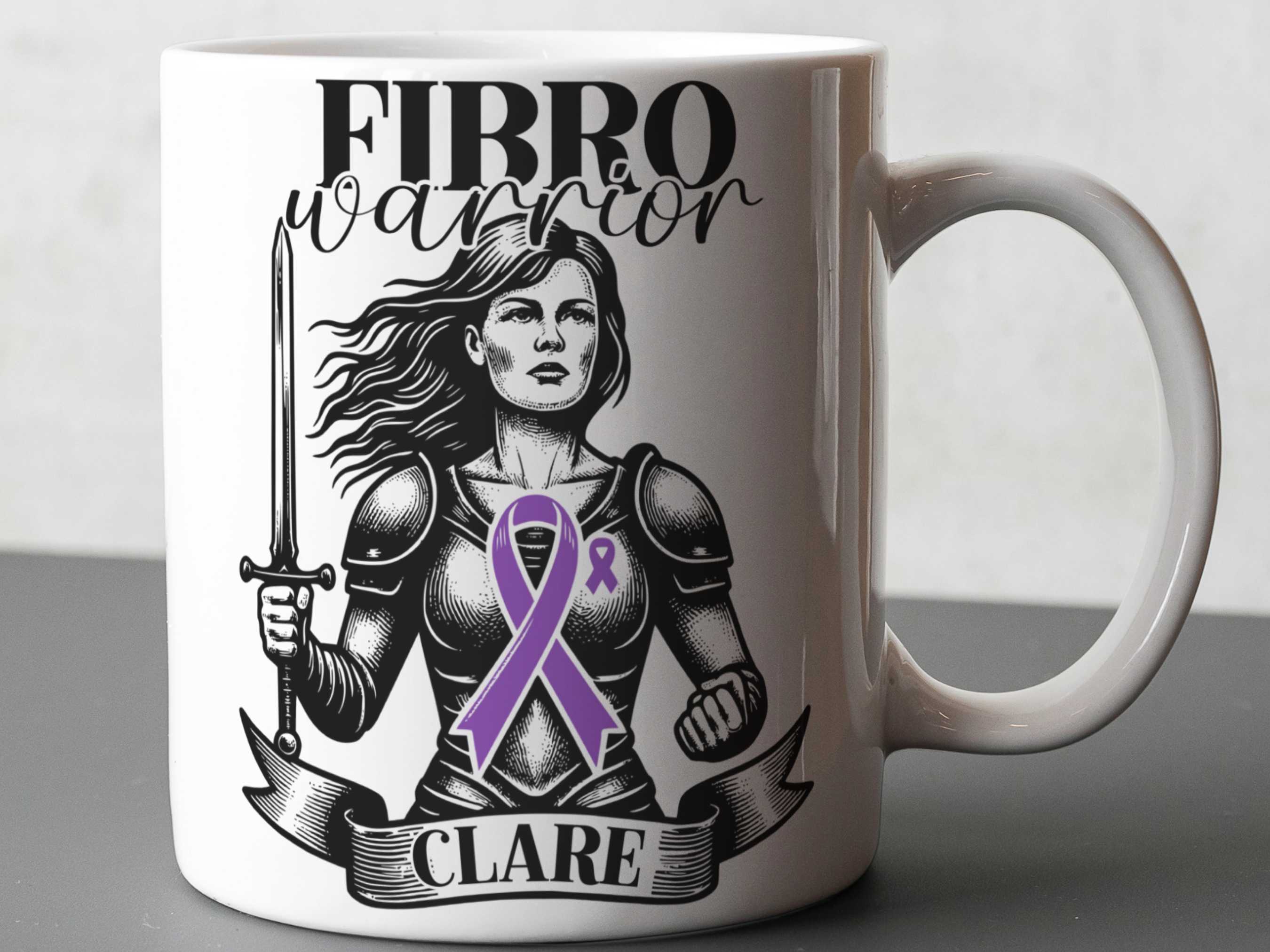 Fibromyalgia Warrior Personalised Mug - A Heartfelt Christmas, Mother's Day, Birthday Gift for Mum, Daughter, Sister, Nan, Auntie & Friends, Celebrating Strength and Awareness