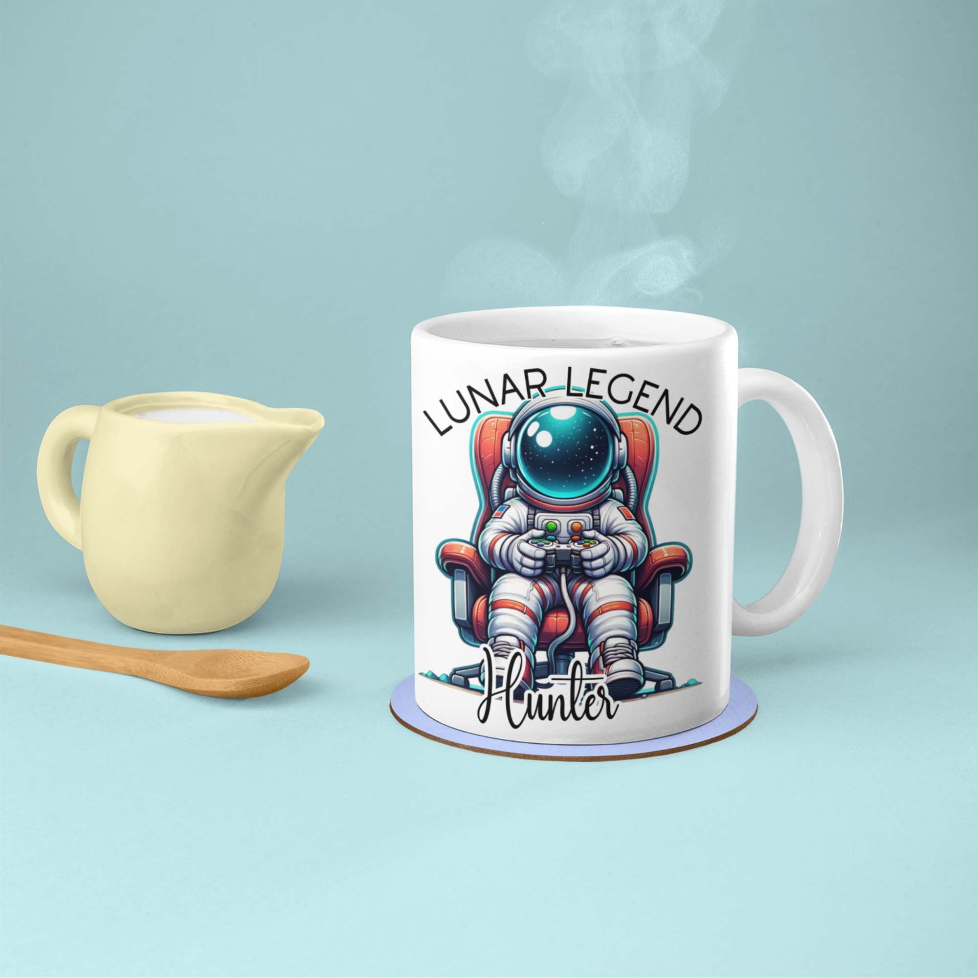 Lunar Legend Gamer Mug – Personalised Astronaut Gaming Gift for Space Lovers, Geeky Gamers, & Sci-Fi Fans – Perfect for Birthdays, Christmas, and Father's Day