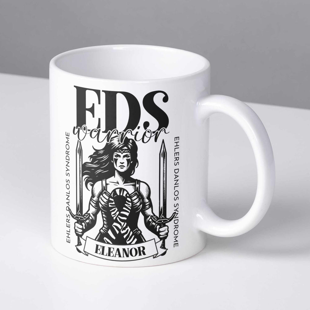 EDS Ehlers Danlos Syndrome Warrior Personalised Mug - A Heartfelt Christmas, Mother's Day, Birthday Gift for Mum, Daughter, Sister, Nan, Auntie & Friends, Celebrating Strength and Awareness
