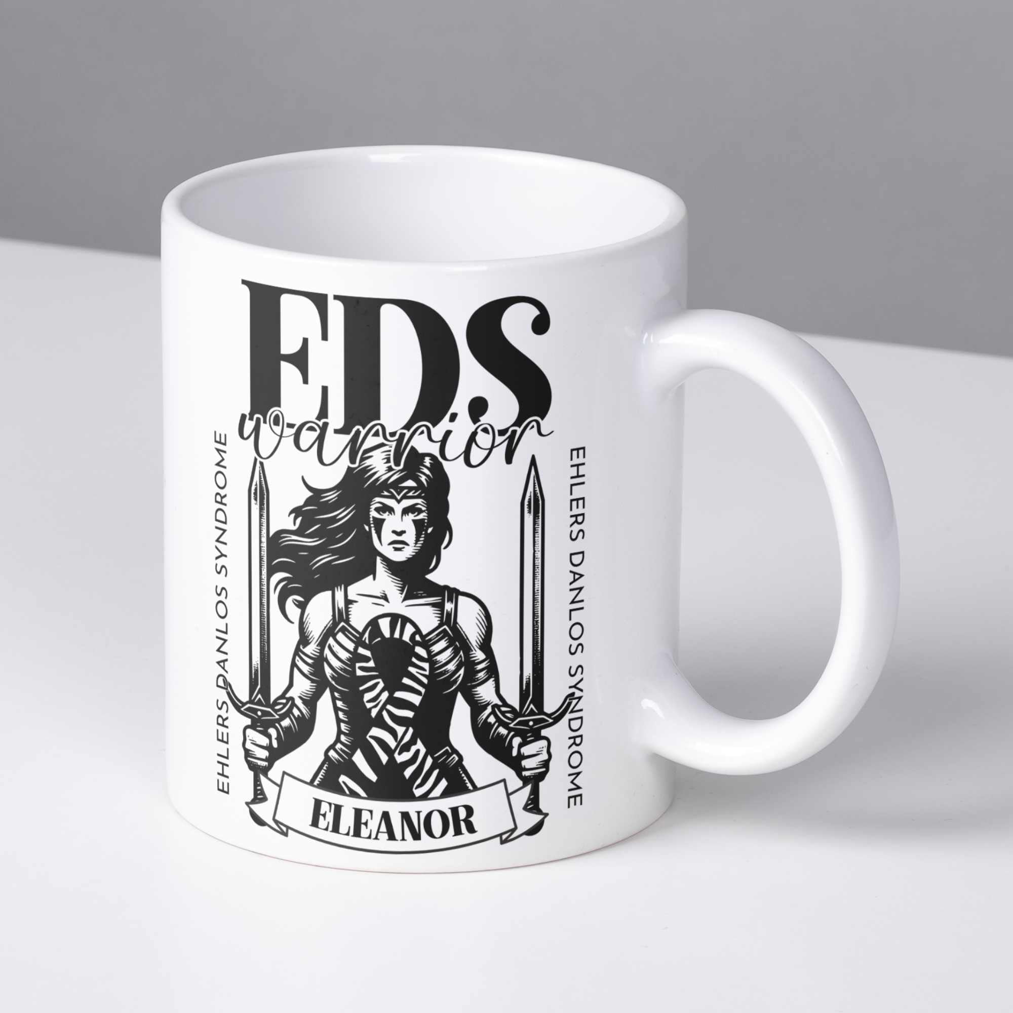EDS Ehlers Danlos Syndrome Warrior Personalised Mug - A Heartfelt Christmas, Mother's Day, Birthday Gift for Mum, Daughter, Sister, Nan, Auntie & Friends, Celebrating Strength and Awareness