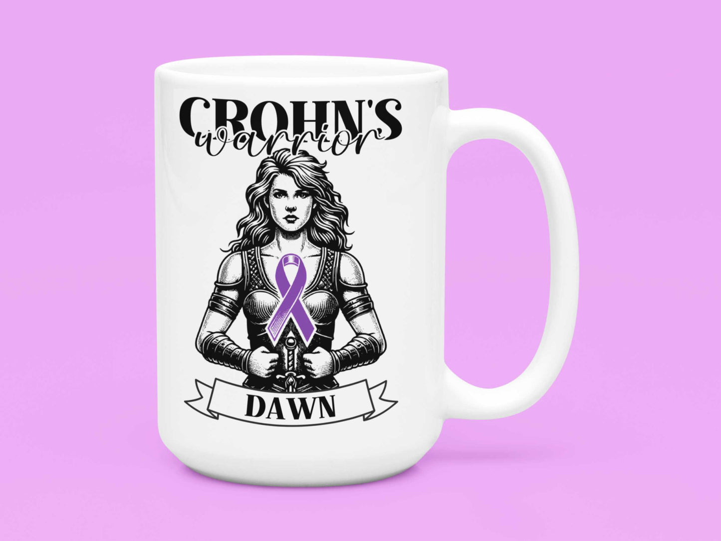 Crohn's Warrior Personalised Mug - A Heartfelt Christmas, Mother's Day, Birthday Gift for Mum, Daughter, Sister, Nan, Auntie & Friends, Celebrating Strength and Awareness