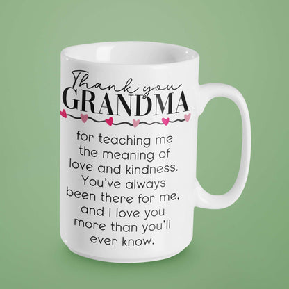 Thank You Grandma Mug – Sentimental Christmas or Birthday Gift for Grandmother / Nan
