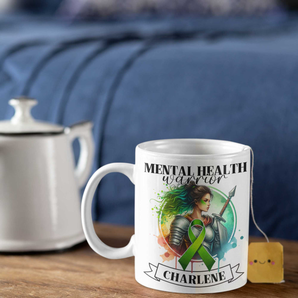 Mental Health Warrior Mug or Tumbler | Personalised Mental Health Awareness Gift | Perfect for Home, Office, or On-the-Go Heartfelt Christmas, Mother's Day, Birthday Gift for Mum, Daughter, Sister, Nan, Auntie & Friends