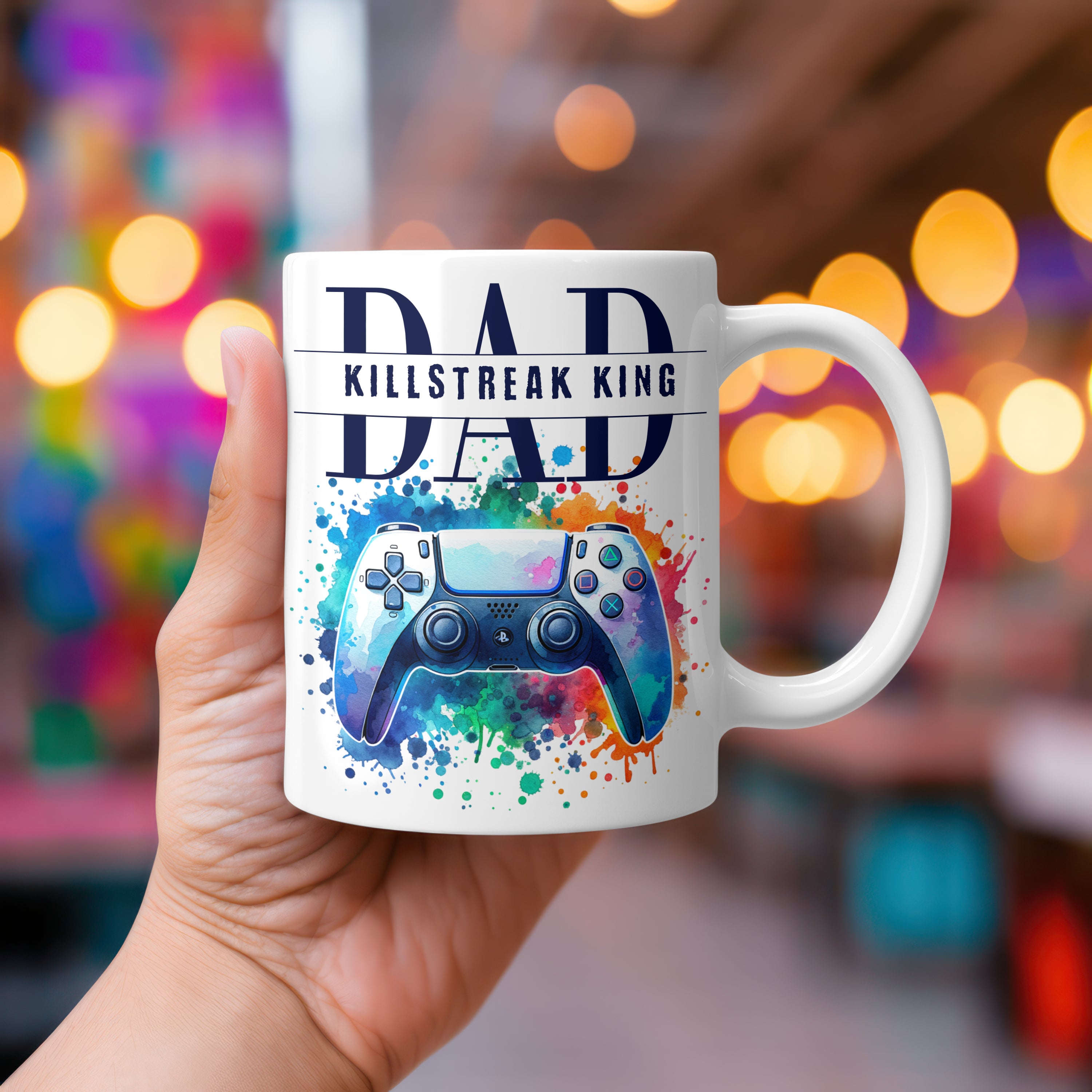 Gaming Dad Mug – Killstreak King – 11oz White Ceramic – Funny Dad Gift for Father’s Day 2025