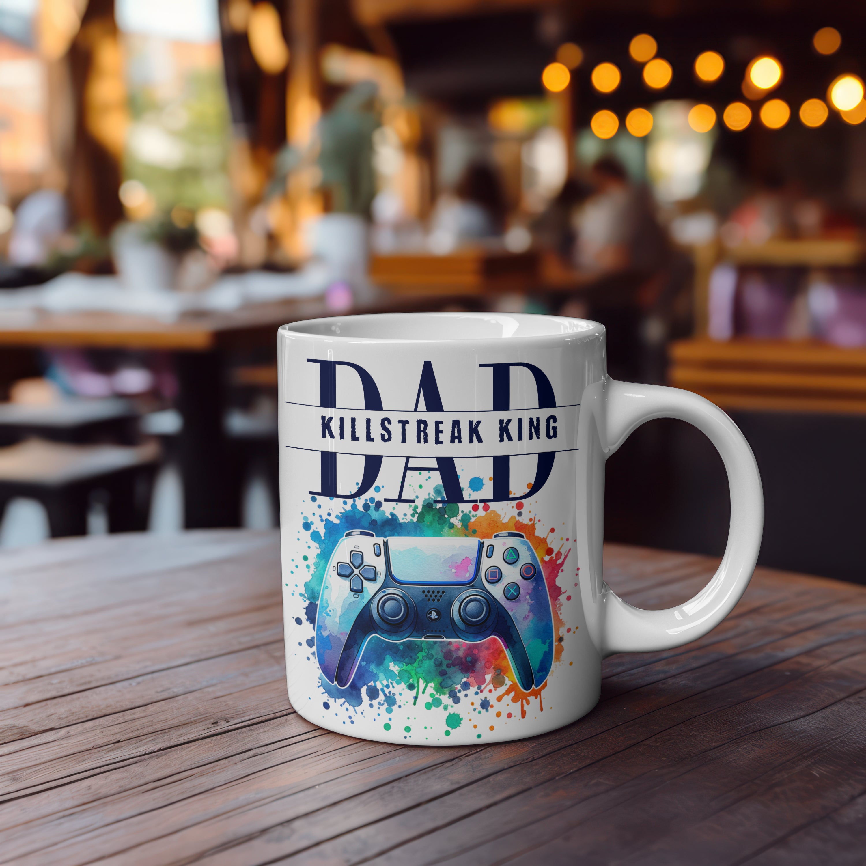 Gaming Dad Mug – Killstreak King – 11oz White Ceramic – Funny Dad Gift for Father’s Day 2025