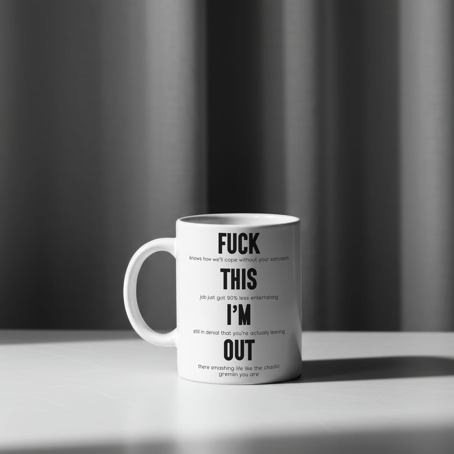 “Fuck This I’m Out” Funny Resignation Gift – Sweary Mug or Coaster for Colleague Leaving Work – Hilarious Quit Job Present – Office Farewell Gift – Secret Santa – Work Rant Relief
