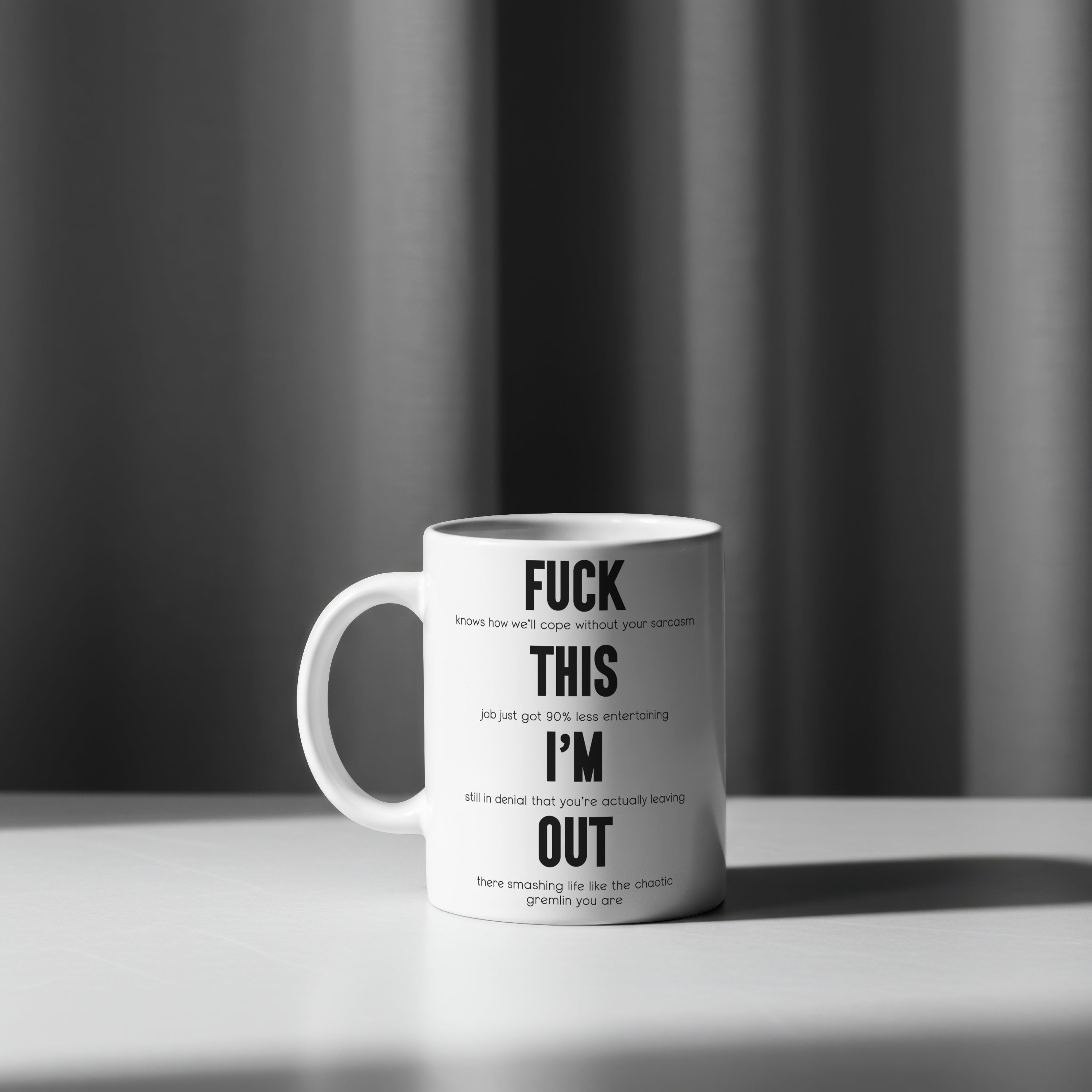 “Fuck This I’m Out” Funny Resignation Gift – Sweary Mug or Coaster for Colleague Leaving Work – Hilarious Quit Job Present – Office Farewell Gift – Secret Santa – Work Rant Relief