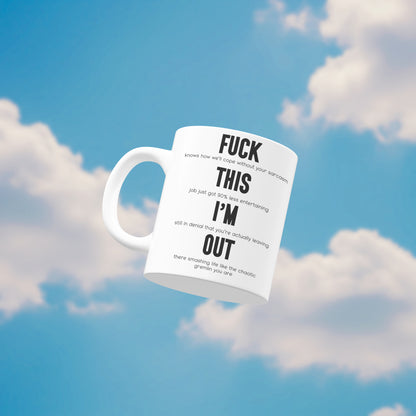 “Fuck This I’m Out” Funny Resignation Gift – Sweary Mug or Coaster for Colleague Leaving Work – Hilarious Quit Job Present – Office Farewell Gift – Secret Santa – Work Rant Relief