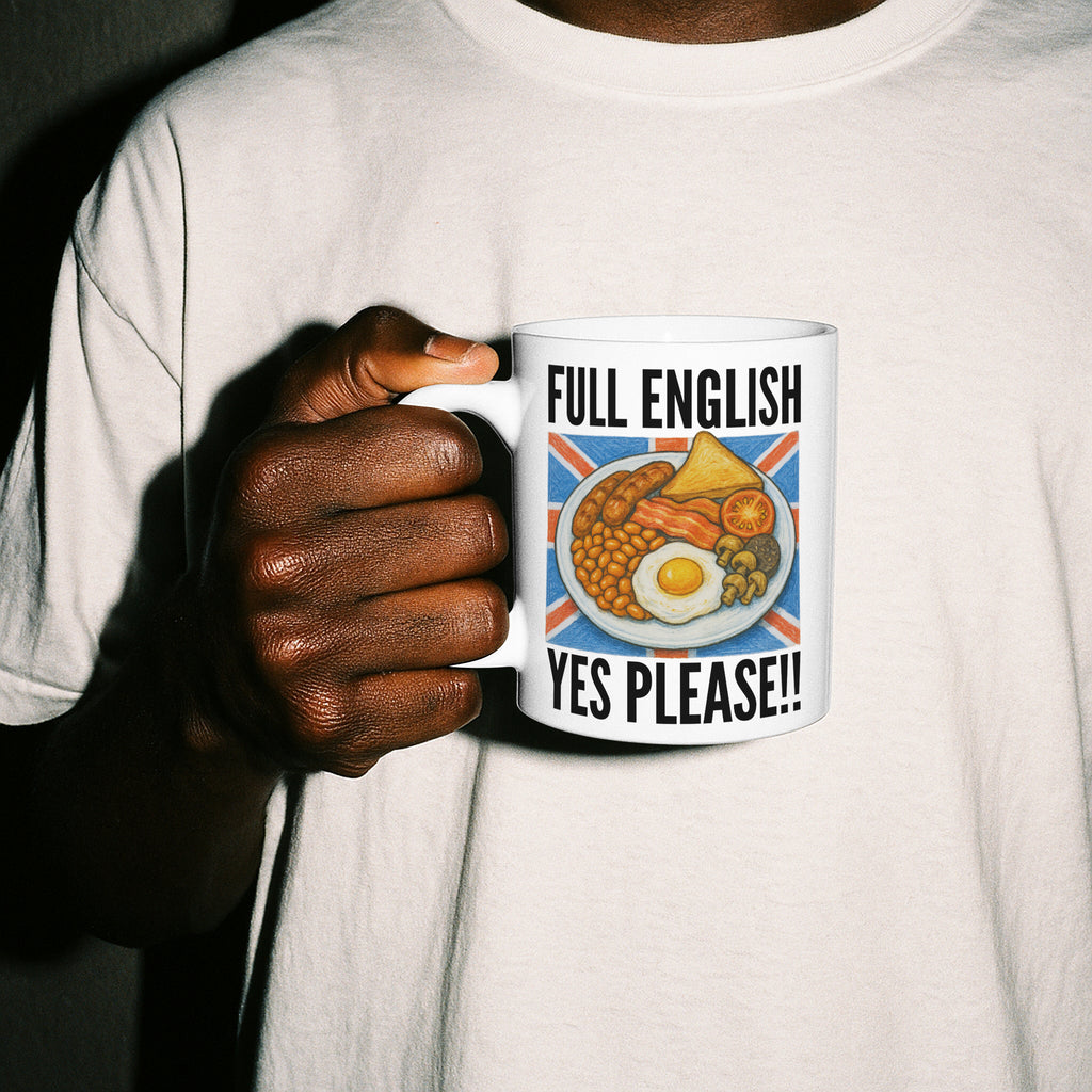 Funny British Breakfast Mug, Tumbler or Coaster – Ideal for Birthdays, Christmas, Foodies & Kitchen Gifts