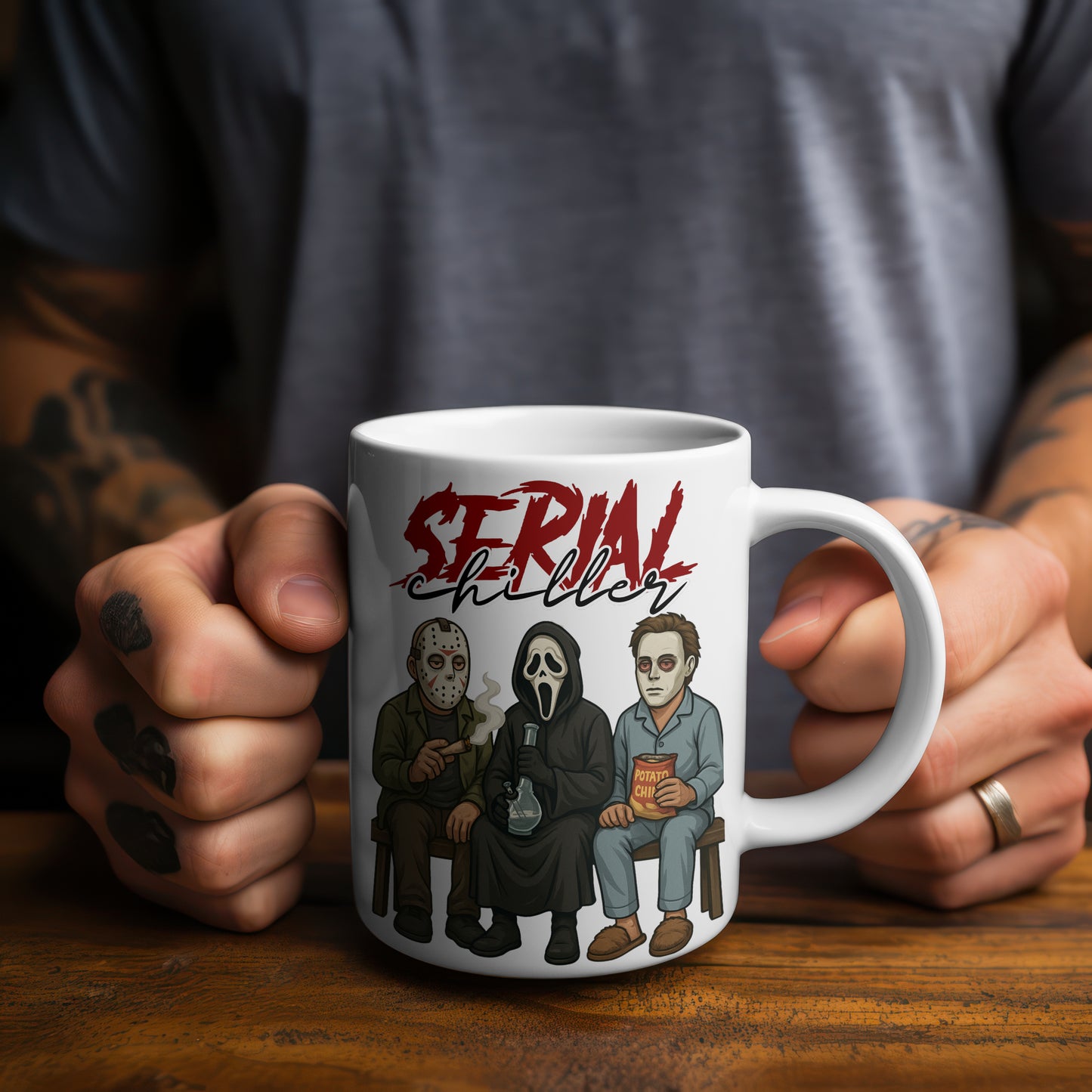 Serial Chiller Mug – Funny Horror Coffee Cup Halloween Gift for Movie Fans