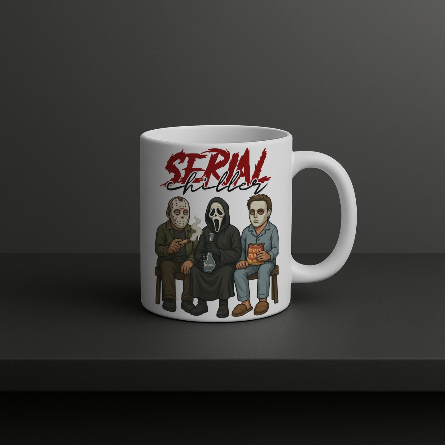 Serial Chiller Mug – Funny Horror Coffee Cup Halloween Gift for Movie Fans