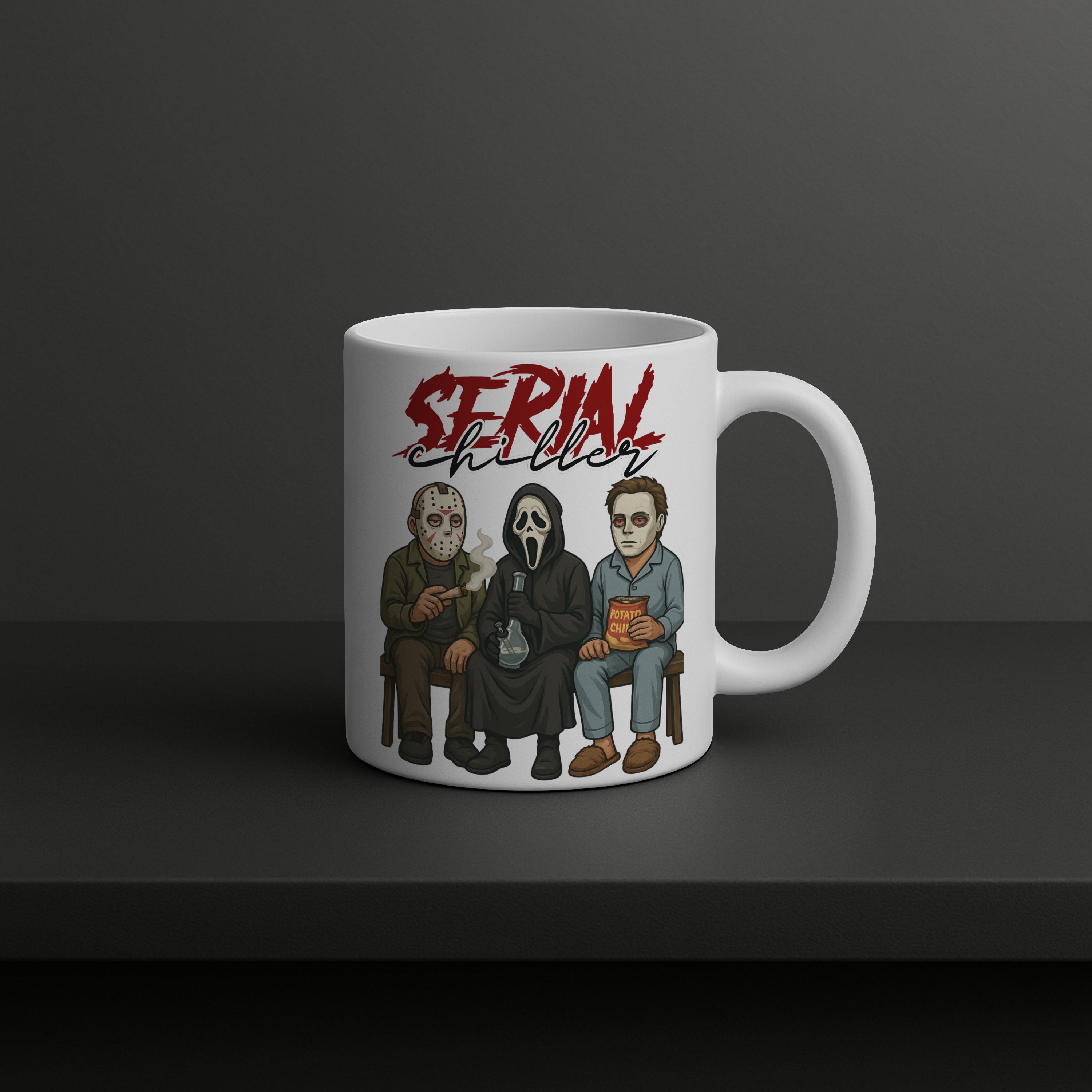 Serial Chiller Mug – Funny Horror Coffee Cup Halloween Gift for Movie Fans