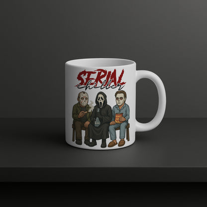 Serial Chiller Mug – Funny Horror Coffee Cup Halloween Gift for Movie Fans