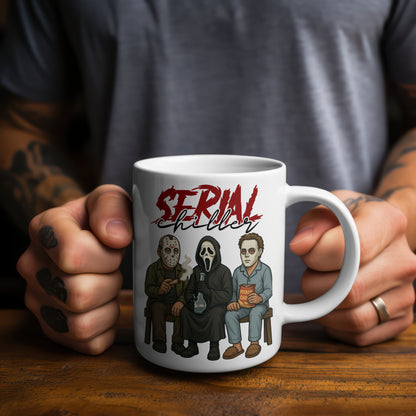 Serial Chiller Mug – Funny Horror Coffee Cup Halloween Gift for Movie Fans