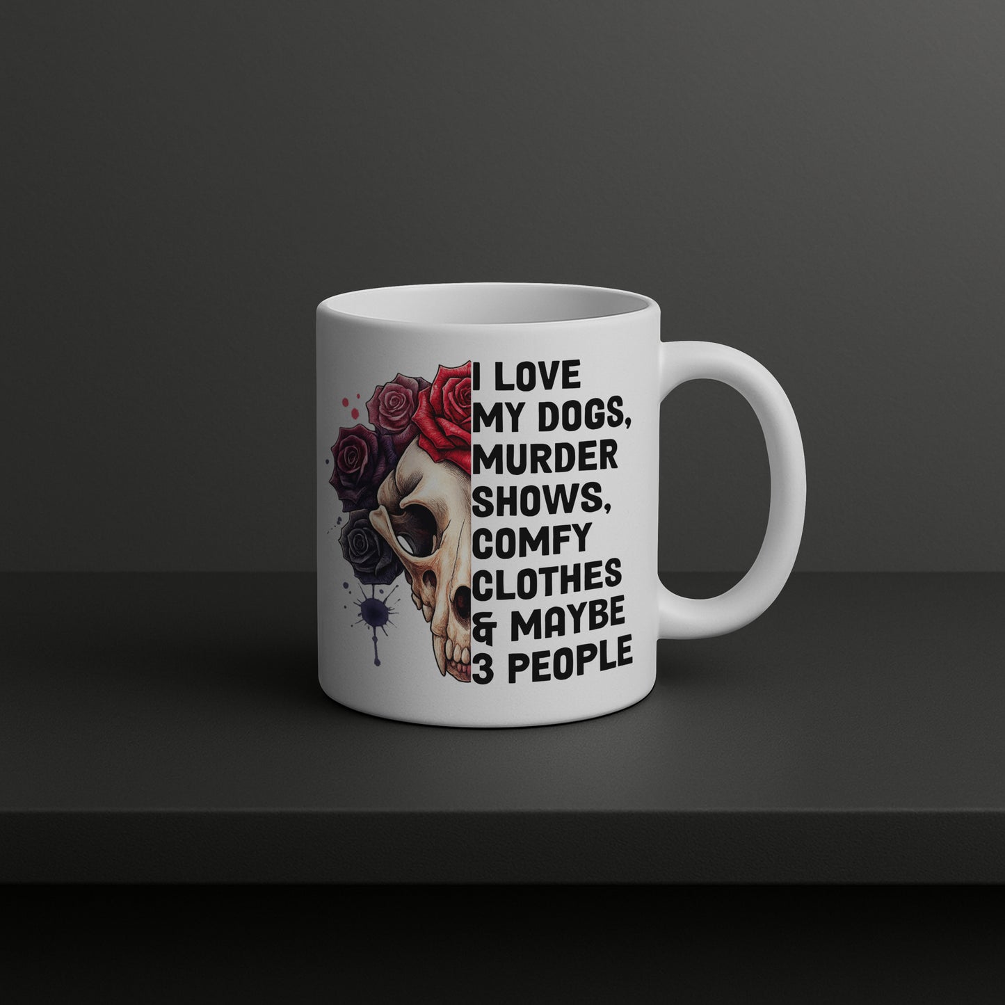 Funny Dog Mug | Murder Show Coffee Cup | Novelty Gift for Dog Lovers