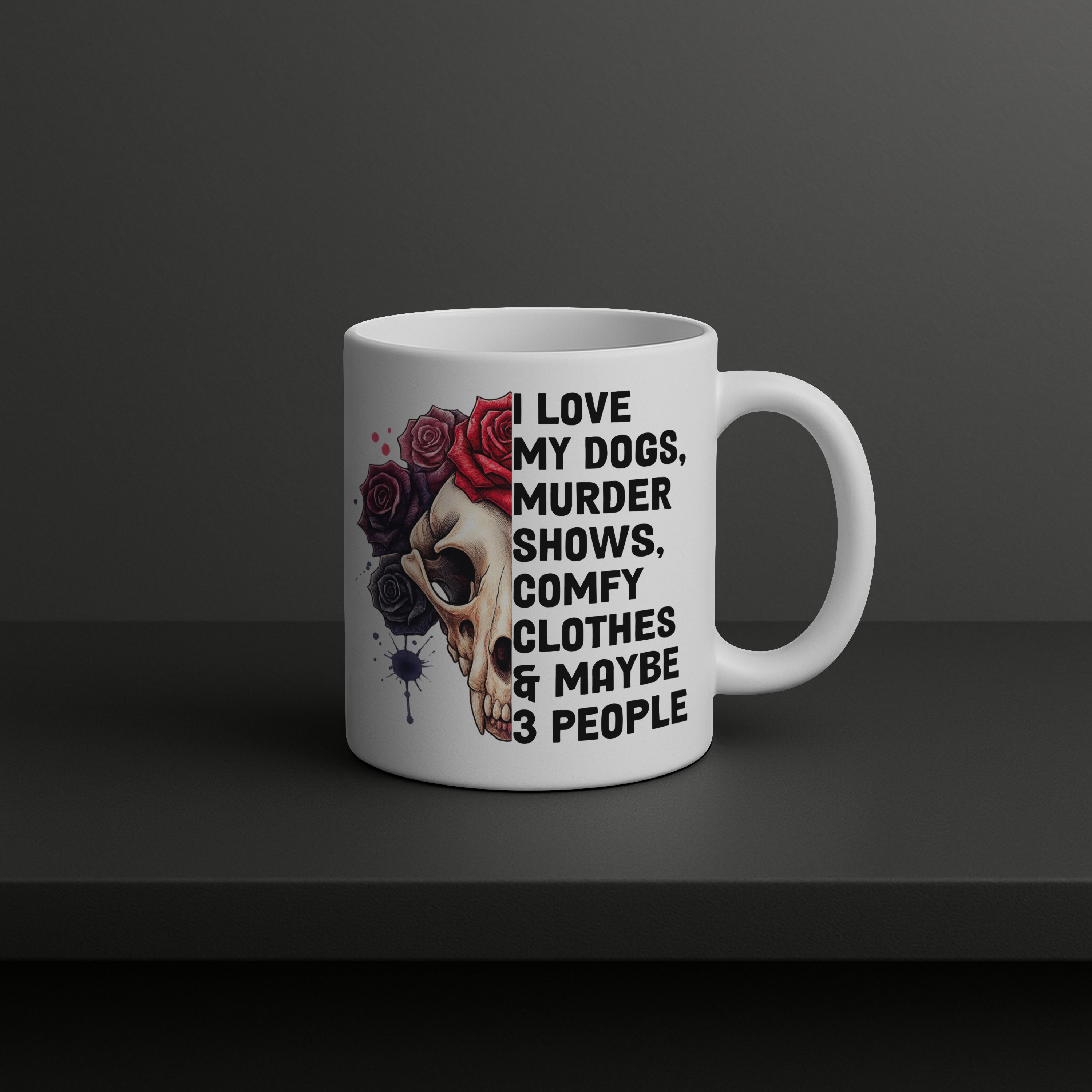 Funny Dog Mug | Murder Show Coffee Cup | Novelty Gift for Dog Lovers