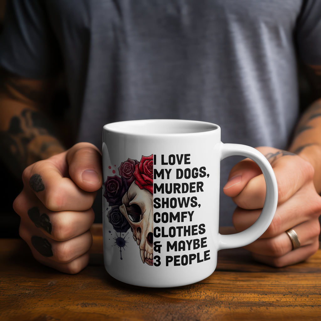 Funny Dog Mug | Murder Show Coffee Cup | Novelty Gift for Dog Lovers