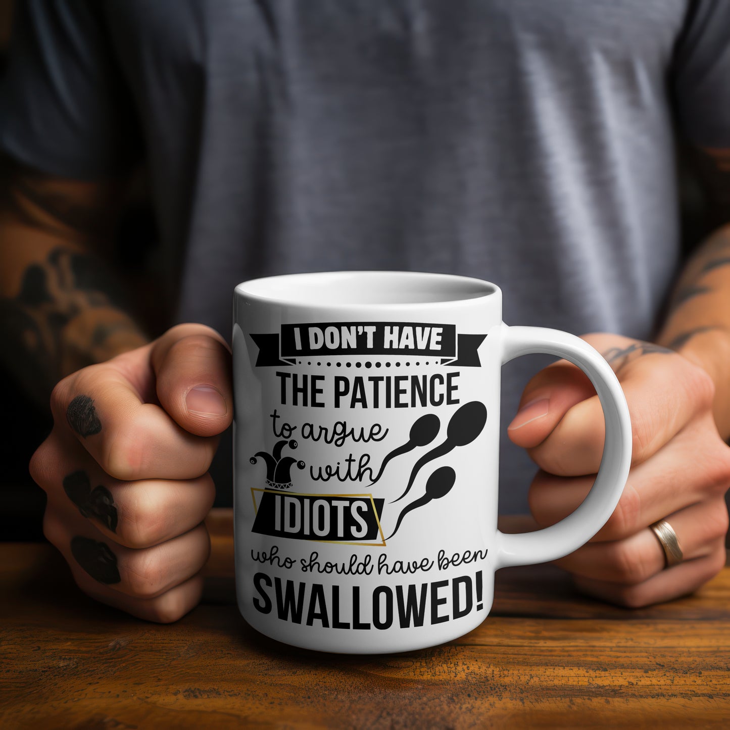 Idiots Who Should Have Been Swallowed Mug | Funny Rude Gift | Sarcastic Coffee Cup