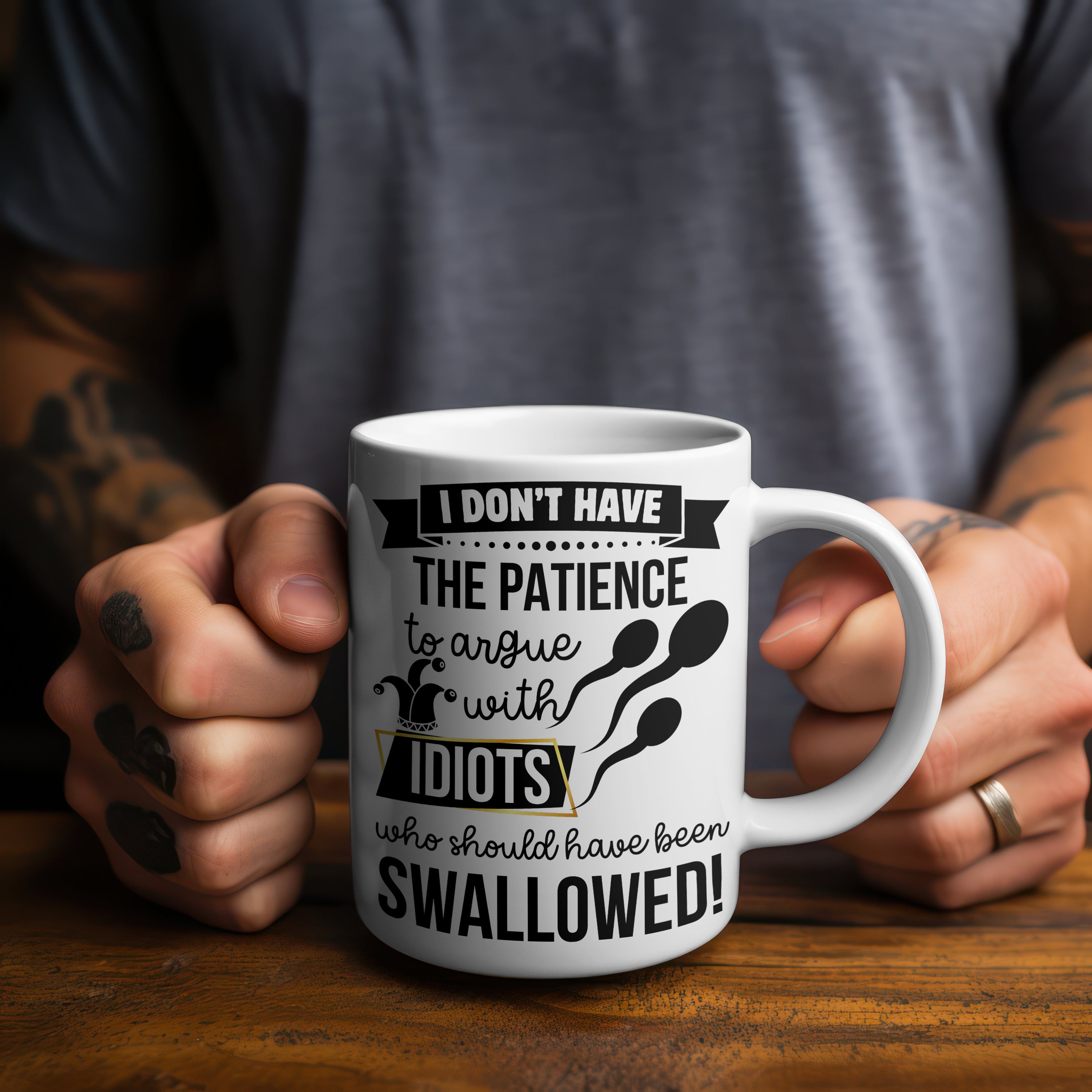 Idiots Who Should Have Been Swallowed Mug | Funny Rude Gift | Sarcastic Coffee Cup