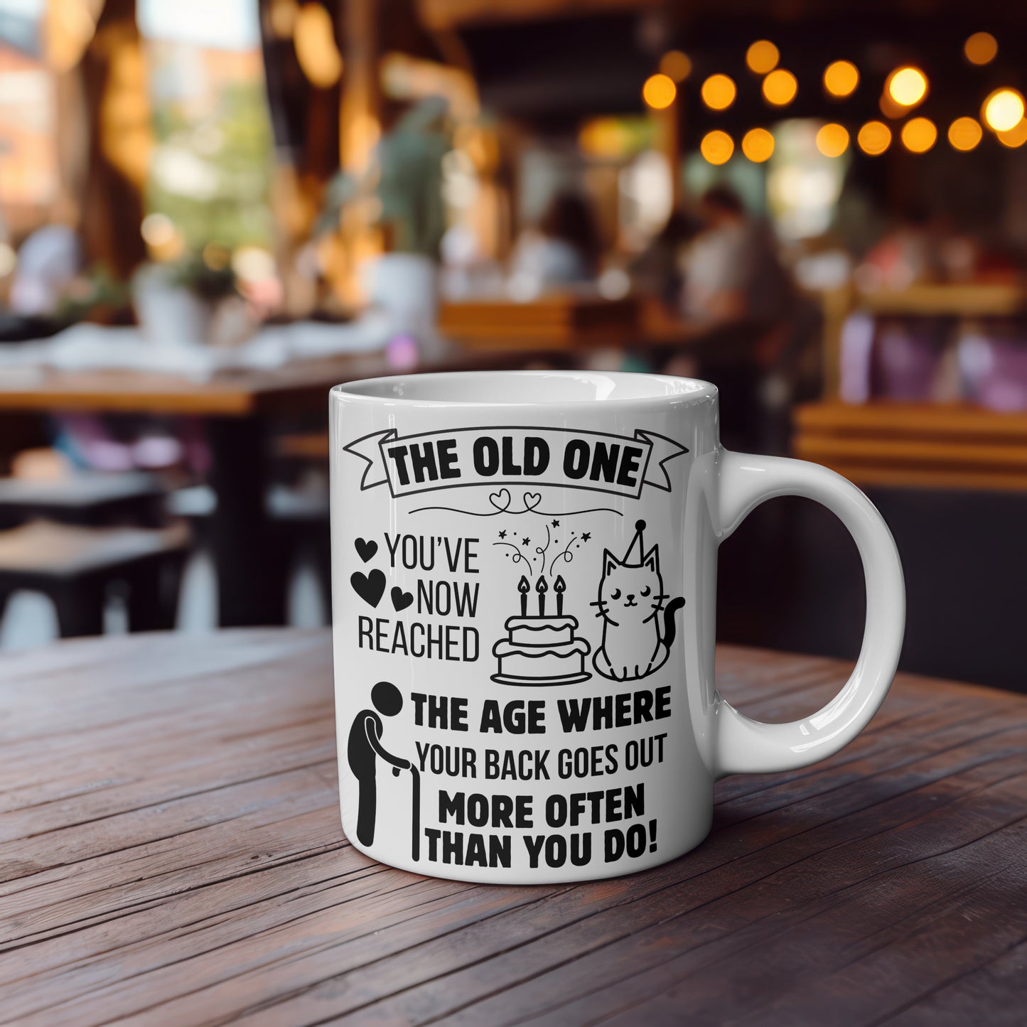 Funny Milestone Birthday Mug for Women or Men | “The Old One” Sarcastic Gift for Adult Friend, Sister, Colleague