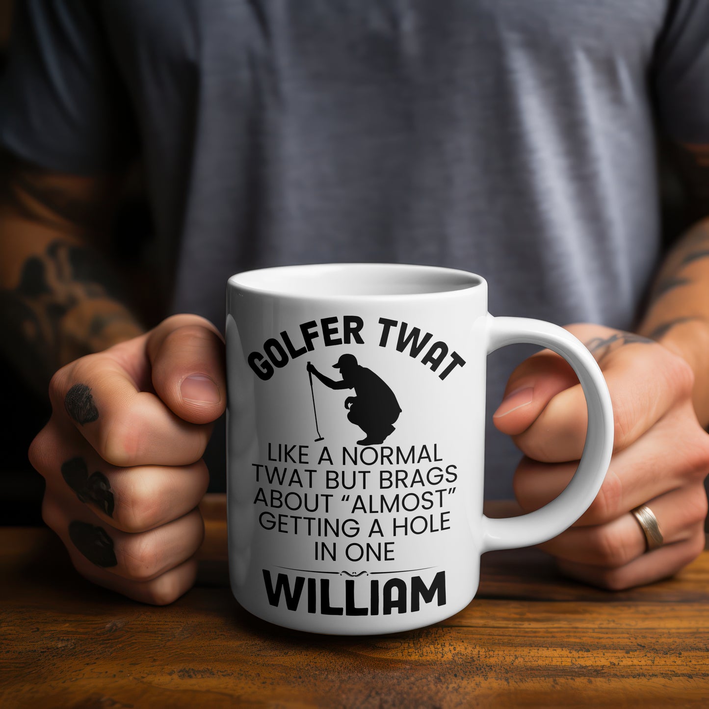 Golfer Twat Mug Funny Golf Gift Personalised Cup Hole In One Joke Present 11oz 15oz