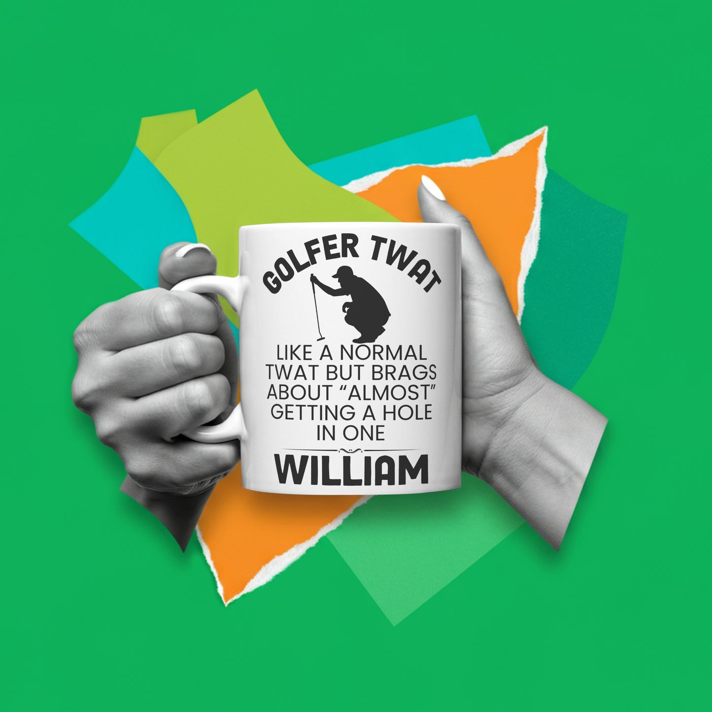Golfer Twat Mug Funny Golf Gift Personalised Cup Hole In One Joke Present 11oz 15oz