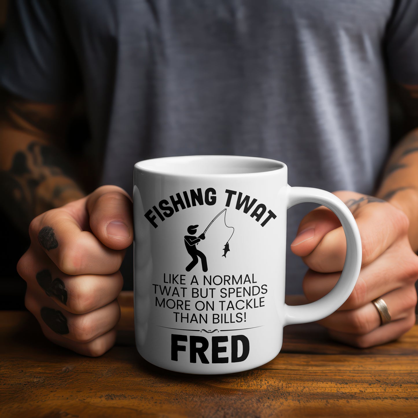Fishing Twat Mug Funny Gift Personalised Cup Angler Joke Present 11oz 15oz