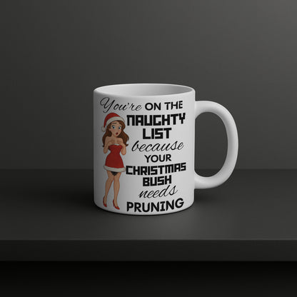 Cheeky Christmas Mug – Naughty List Secret Santa Gift for Her – Funny Xmas Present – Adult Holiday Humour – Rude Festive Cup