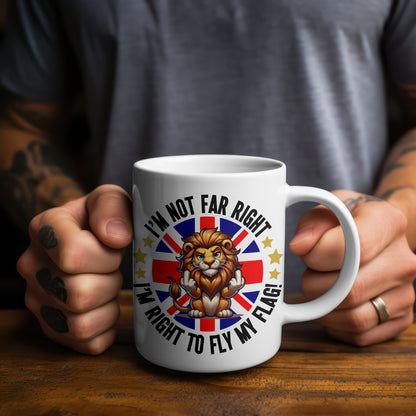 Funny British Lion Mug Novelty Union Jack Coffee Cup Patriotic Gift for Friends