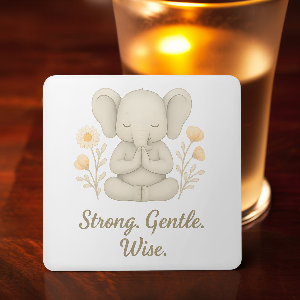 Strong Gentle Wise Mug | Elephant Mindfulness Mug | Yoga Gifts for Her | Inspirational Quote Coffee Cup | Boho Animal Mug | Motivational Gift Idea