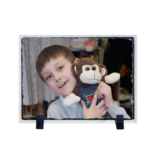 Personalised Photo Slate Rock with Text – Custom Gift for Mum, Dad, Sister, Brother | Birthday, Christmas, Memorial Keepsake