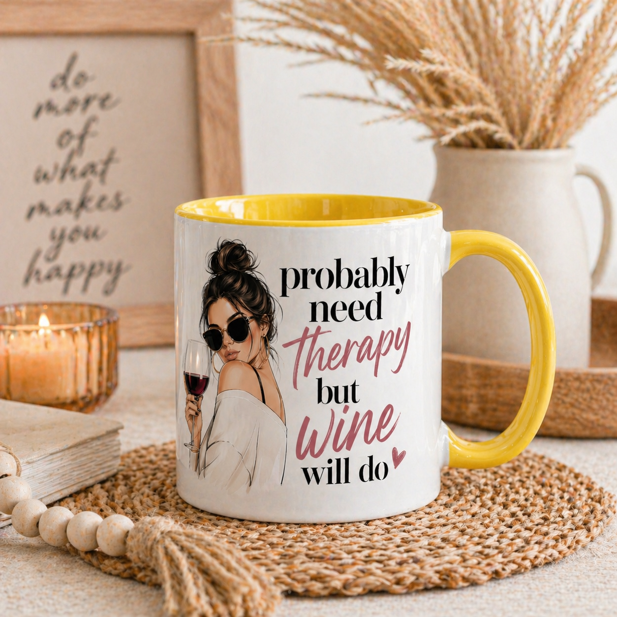 Probably Need Therapy But Wine Will Do Personalised Mug Funny Wine Lover Gift