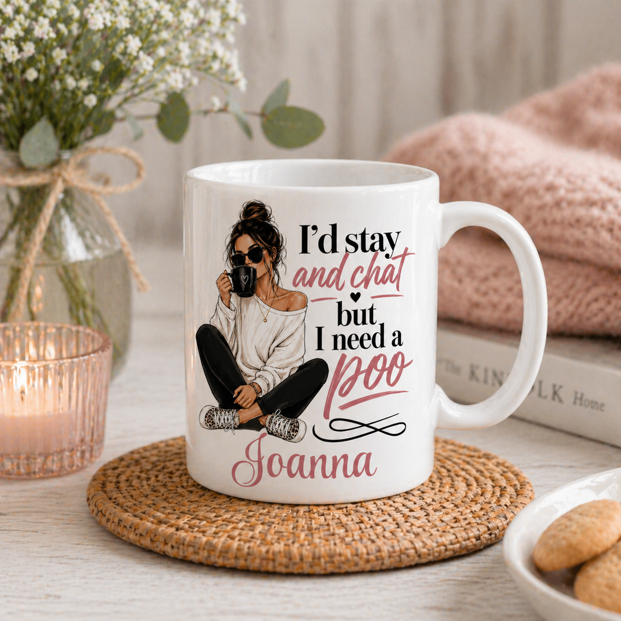 I’d Stay And Chat But I Need A Poo Personalised Mug