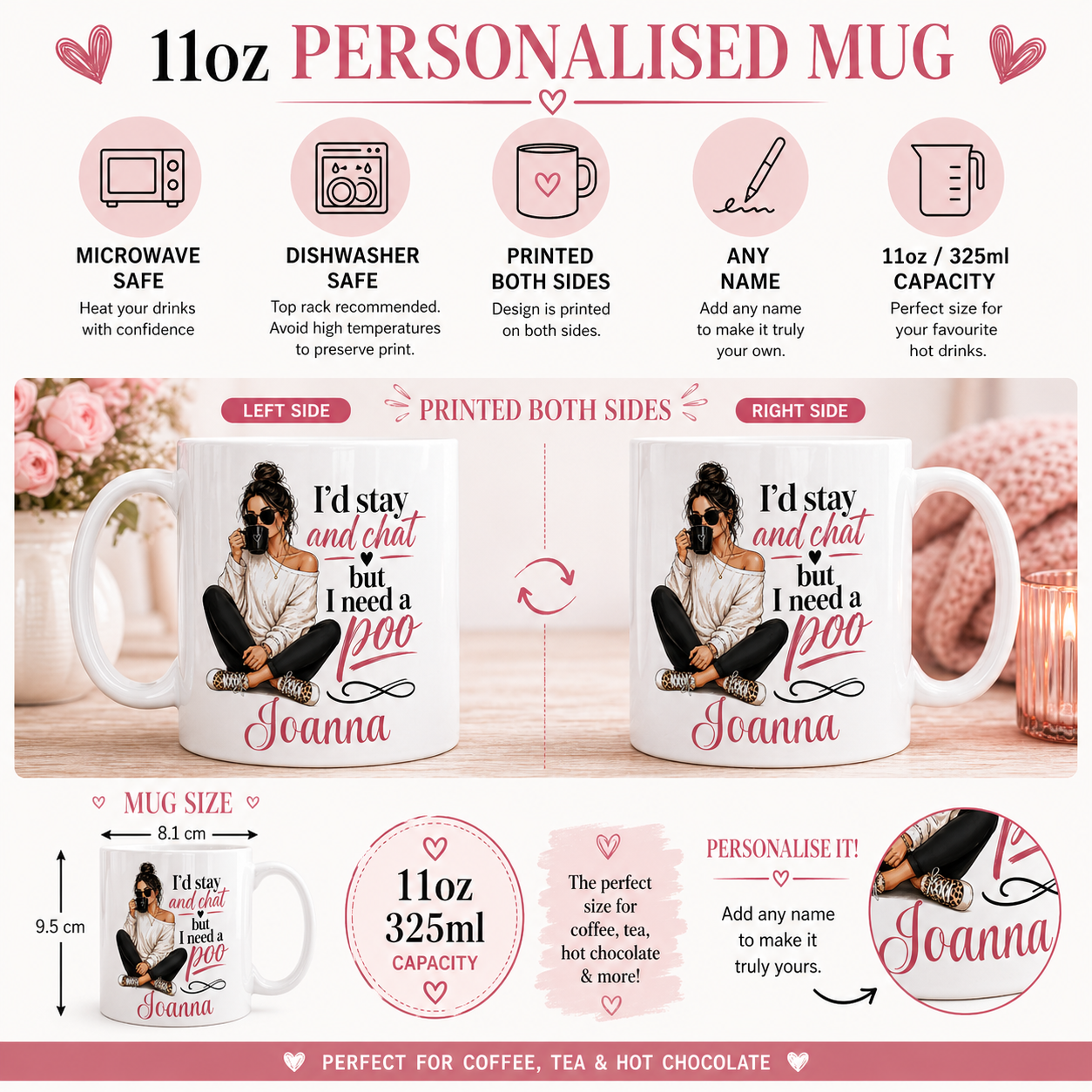 I’d Stay And Chat But I Need A Poo Personalised Mug