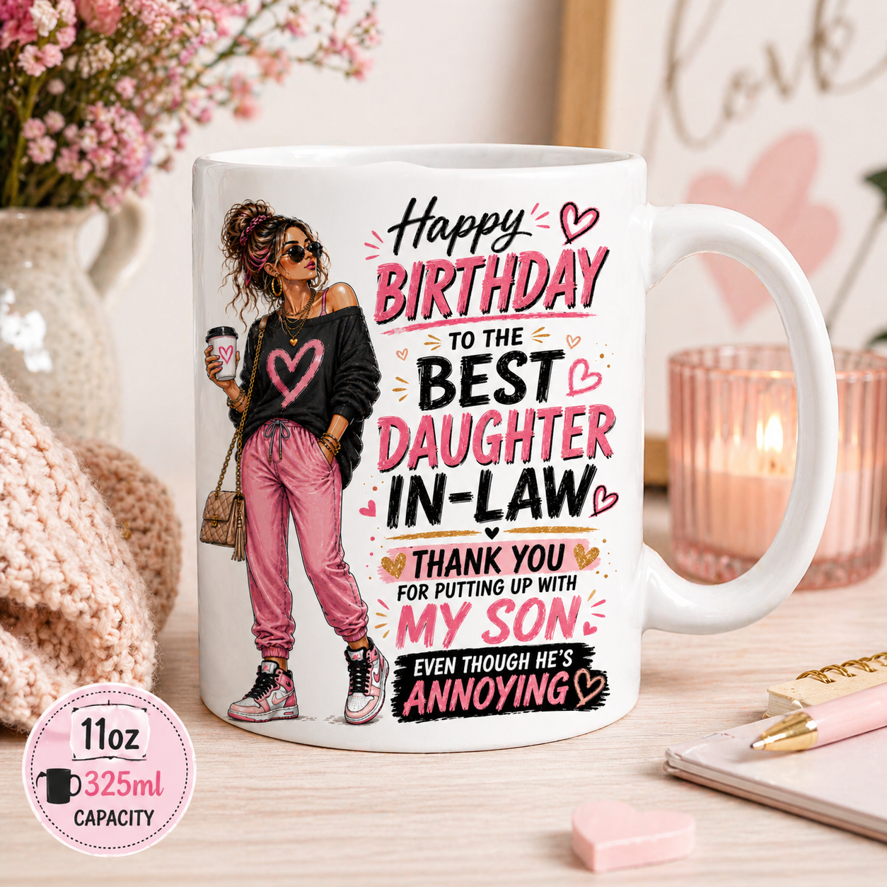 Happy Birthday Best Daughter In Law Mug Funny Gift