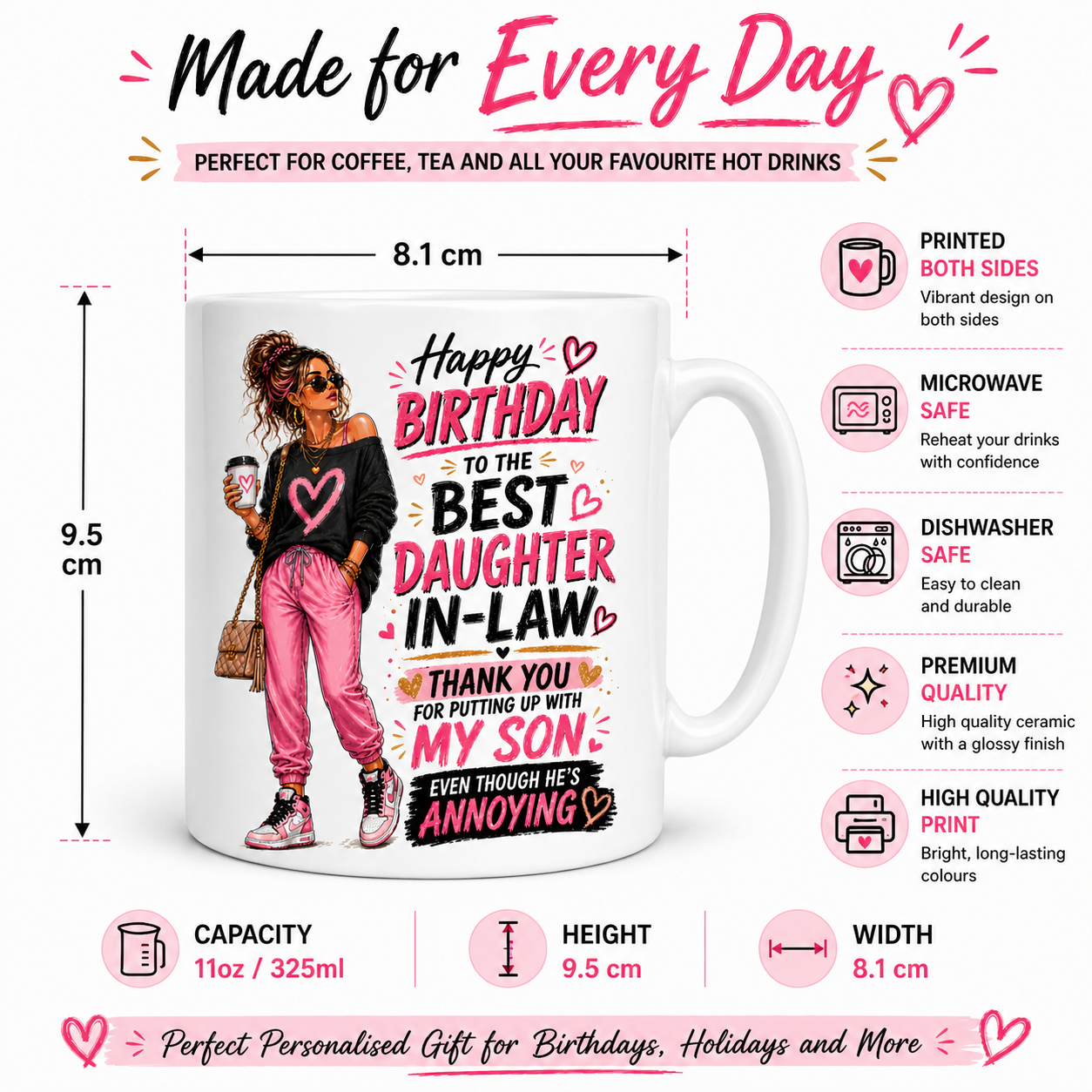 Happy Birthday Best Daughter In Law Mug Funny Gift