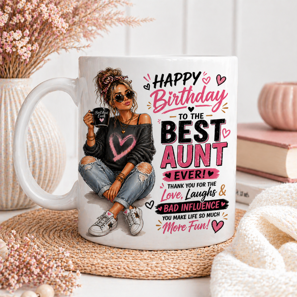Best Aunt Birthday Personalised Mug Funny Aunt Gift