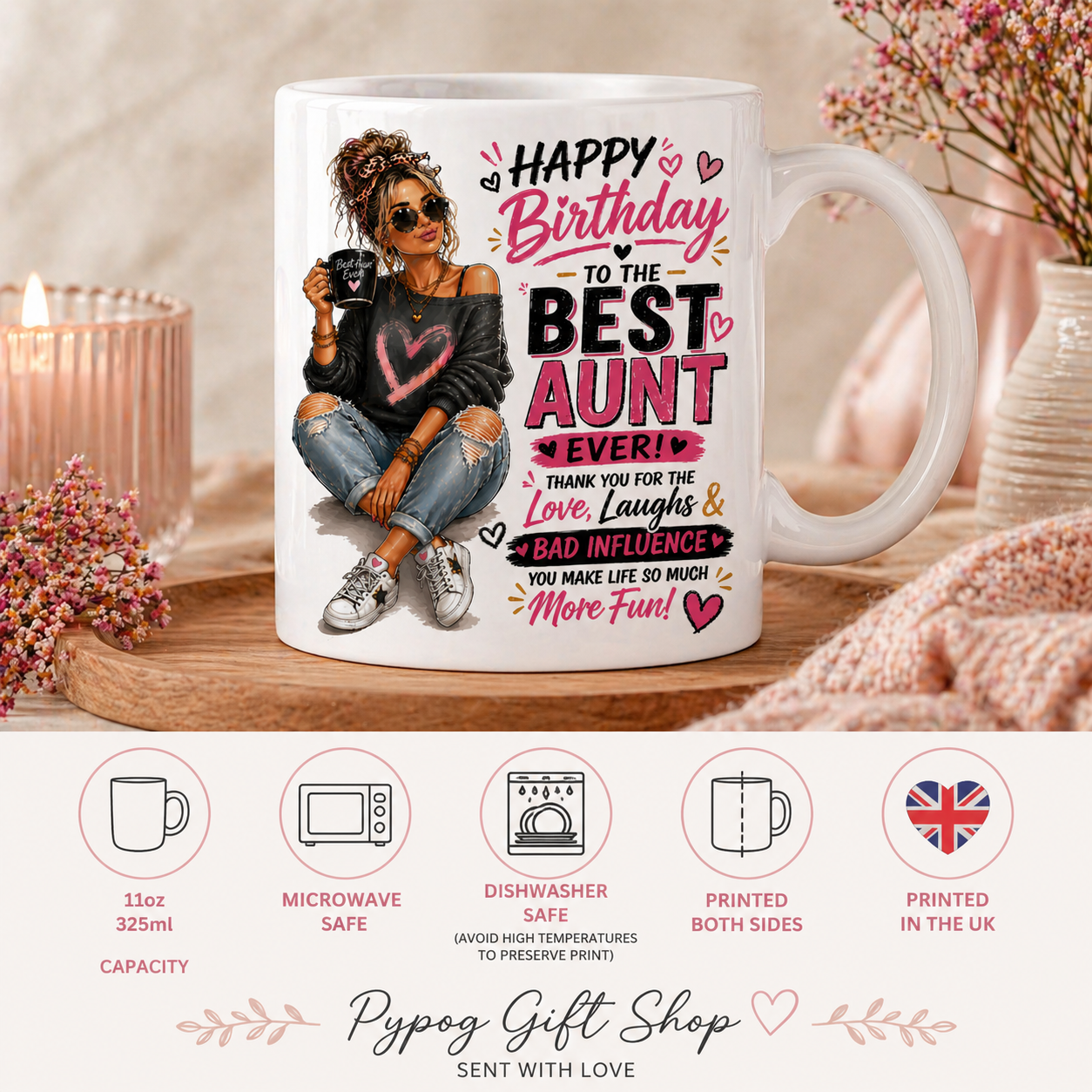 Best Aunt Birthday Personalised Mug Funny Aunt Gift