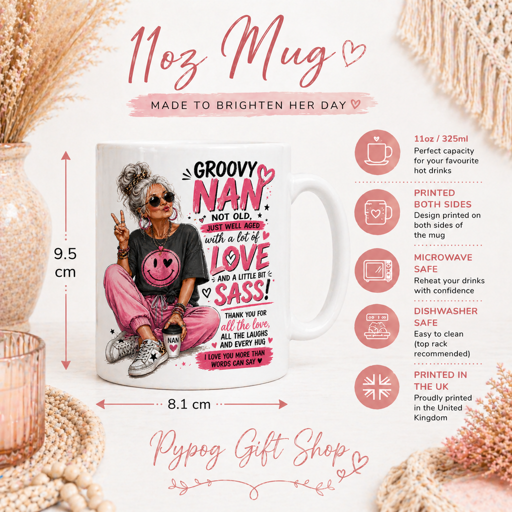 Groovy Nan Mug Funny Nan Gift Birthday Gift for Nan