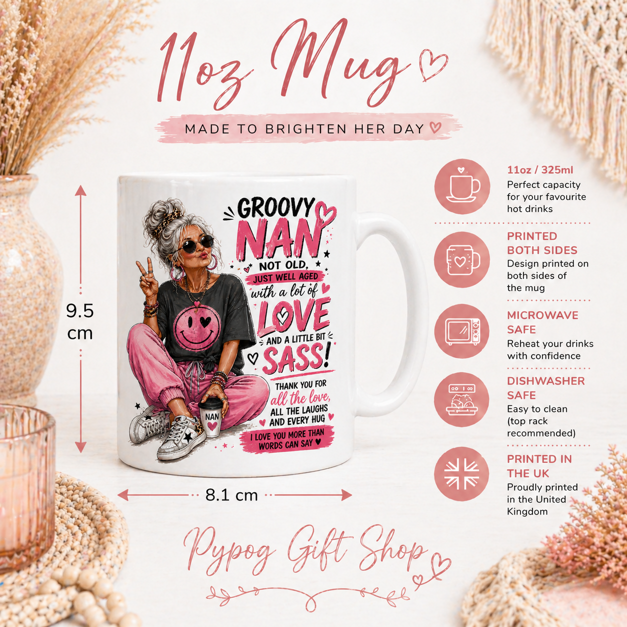 Groovy Nan Mug Funny Nan Gift Birthday Gift for Nan
