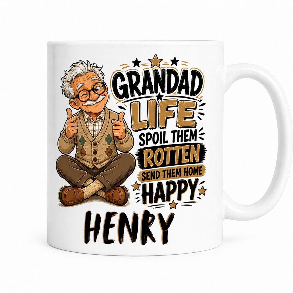 Grandad Life Spoil Them Rotten Send Them Home Happy Personalised Mug