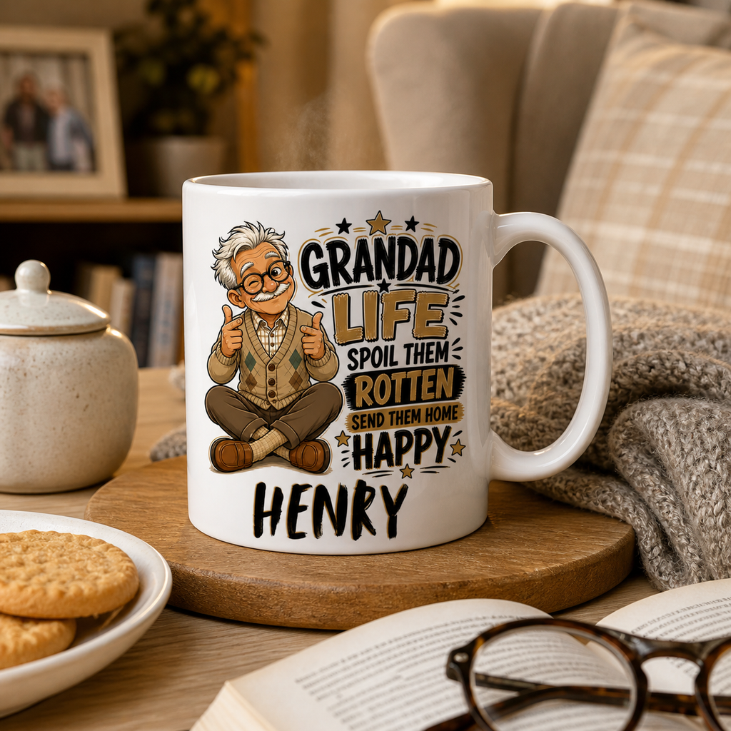 Grandad Life Spoil Them Rotten Send Them Home Happy Personalised Mug