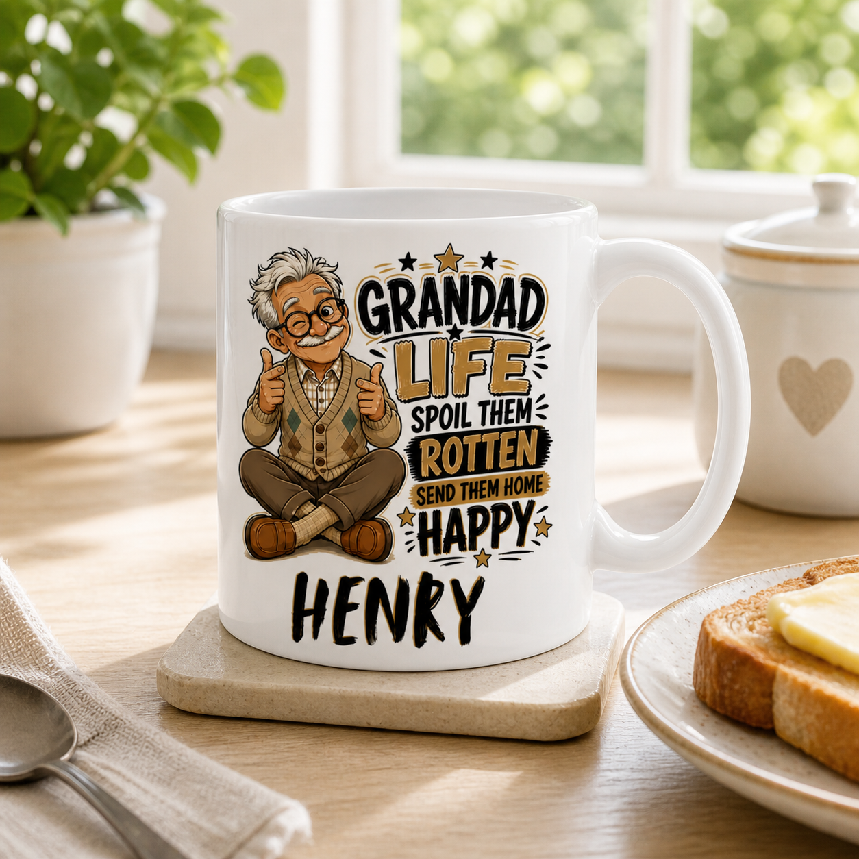 Grandad Life Spoil Them Rotten Send Them Home Happy Personalised Mug