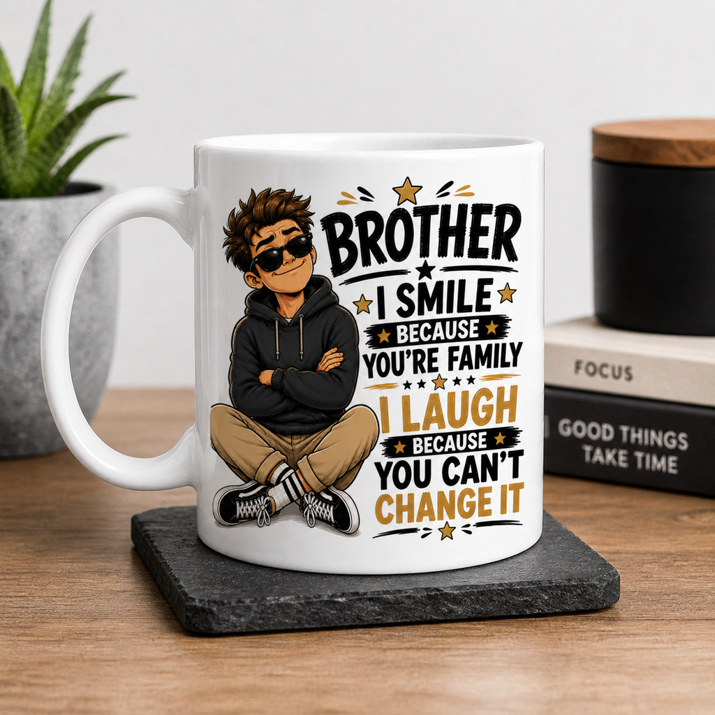 Brother I Smile Because You’re Family Funny Mug