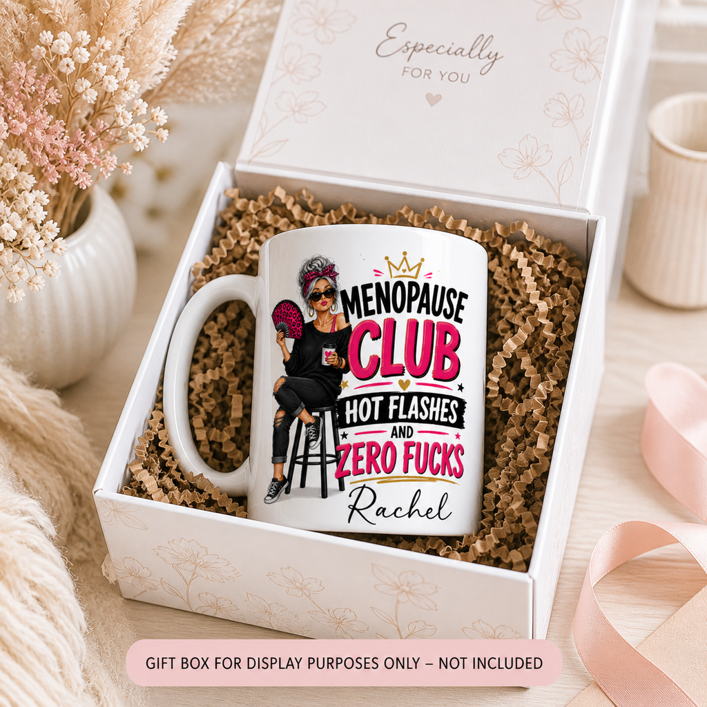 Menopause Club Hot Flashes & Zero Fucks Personalised Mug