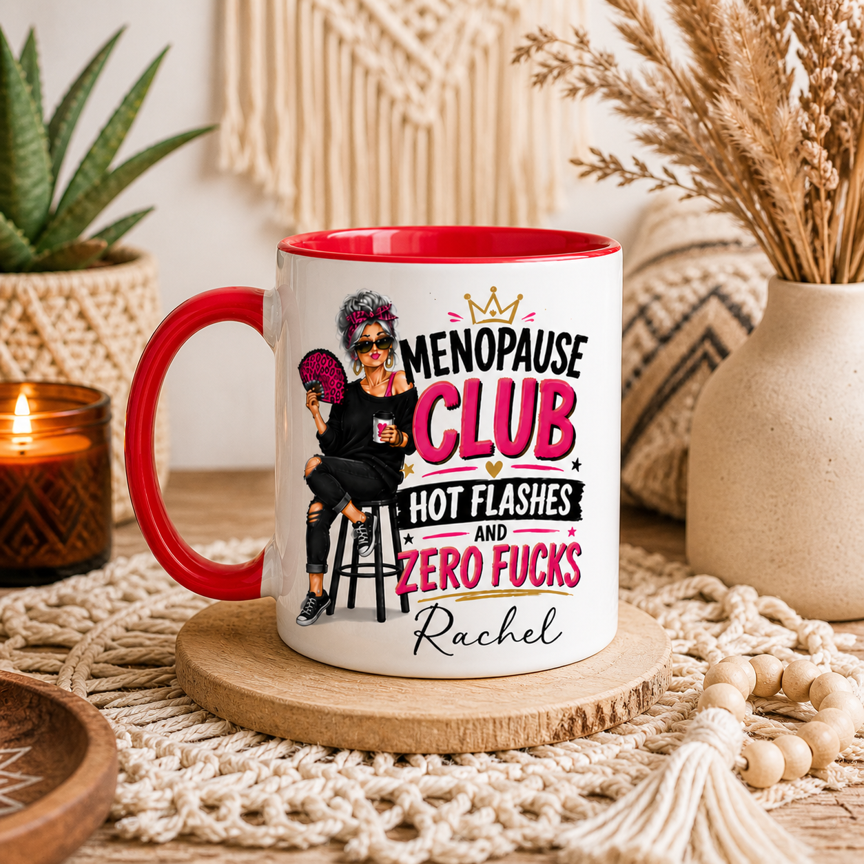 Menopause Club Hot Flashes & Zero Fucks Personalised Mug